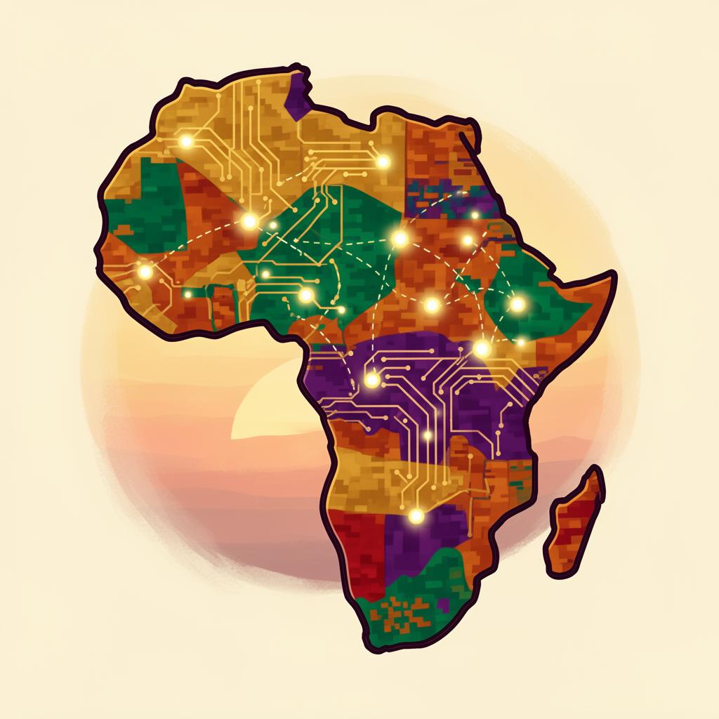 AI-powered Africa map with live network nodes